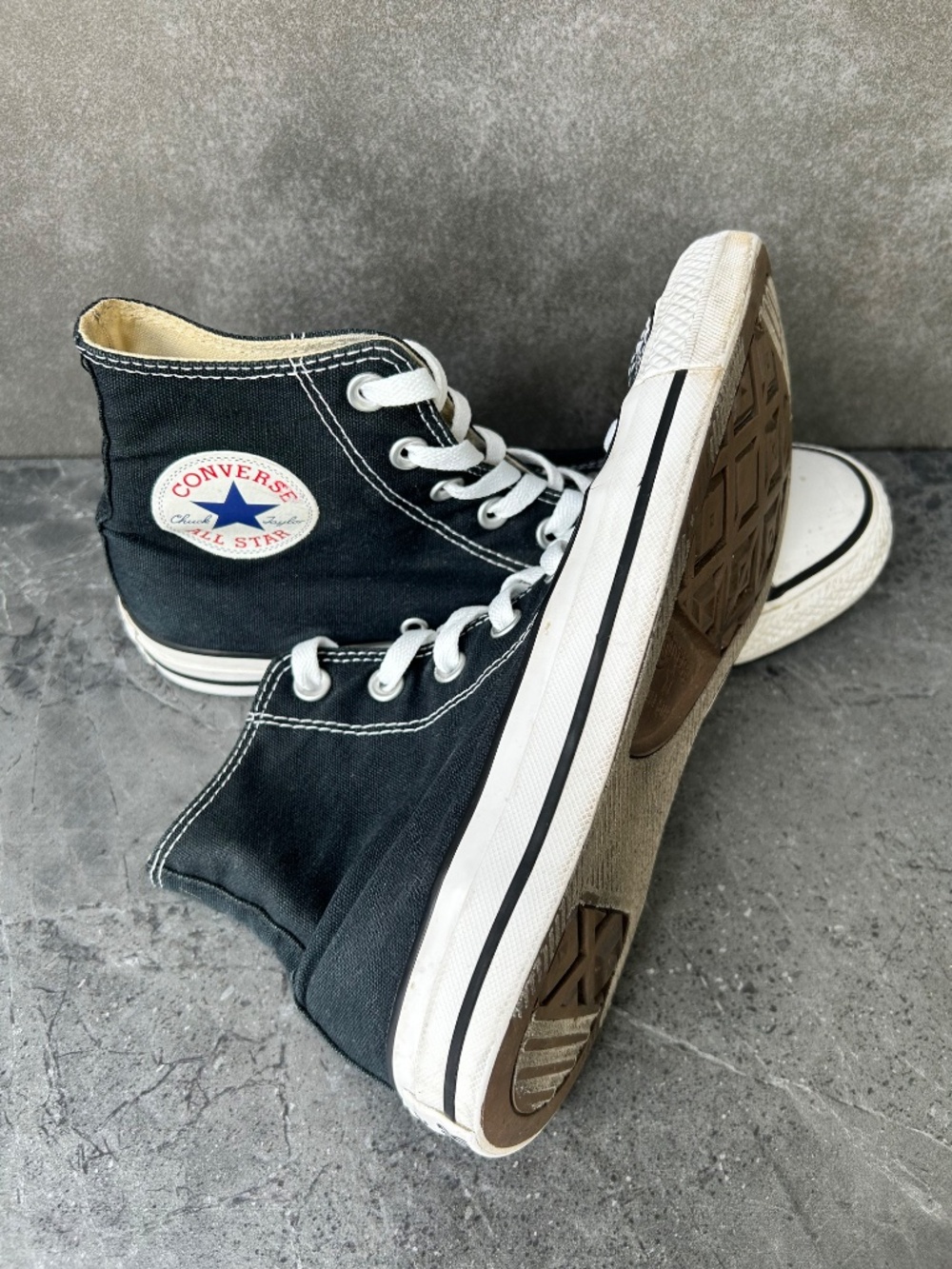 CONVERSE ALL STAR HIGH TOPS CHUCK TAYLOR BLACK SNEAKERS WOMENS SIZE 8 - Picture 4 of 6
